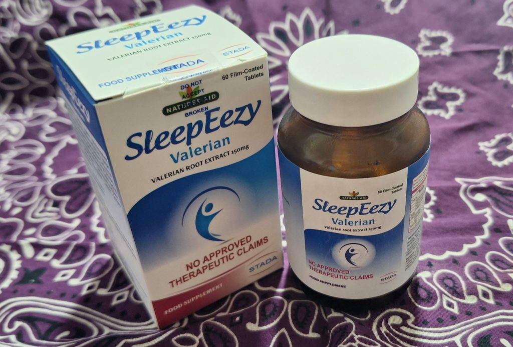 Sleepeazy 30 tablets per bottle containing Valerian root.